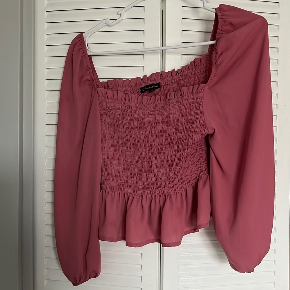 Pink smock blouse
